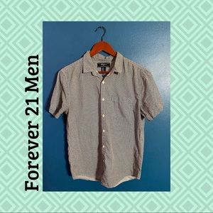 Abstract Print Short Sleeve Button Up F21 Men